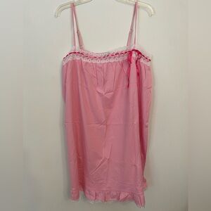 2010 Victoria’s Secret pink cotton & lace sleep chemise vintage rare